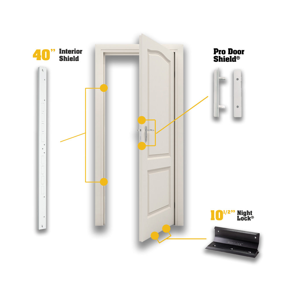 Door Armor PRO Safe Room (Interior Door) Security Master Bundle With Night Lock