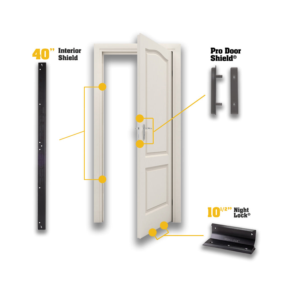 Door Armor PRO Safe Room (Interior Door) Security Master Bundle With Night Lock